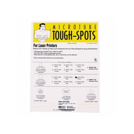 Diversified Biotech Tough-Spots, Laser, 1/2" Dia, Green, 3840/pk, 3840PK 247139G